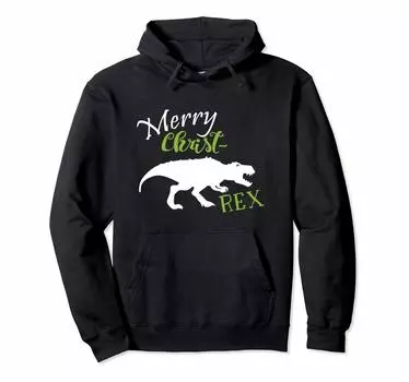 Рождественский подарок T Rex Dinosaur Christmas Dino Hoodie чёрный