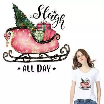 Рождественский подарок, термонакладки, аппликация для одежды, термоклейкая передача, аксессуары «сделай сам», художественные ремесла, гладильный утюг с переносом