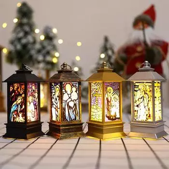 Рождественский подарок, украшение для ветра, имитация светодиодной лампы, украшение для церкви, праздничное украшение для дома, ночник, Рождественский орнамент бронзовый