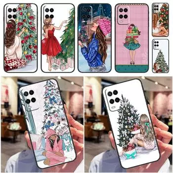 Рождественский подарок в виде елки для девочек для OPPO A93 A83 A91 A53S A53 A31 A9 A5 2020 A15 A16 A1K A52 A72 A94 A54 A74, чехол для телефона OPPO A74 4G
