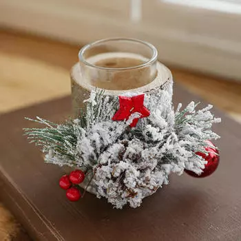 Рождественский подсвечник, канделябр, стеклянная чайная свеча Without Rod11.5x11cm