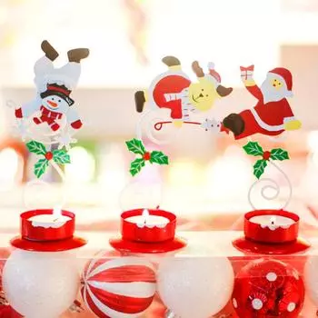 Рождественский подсвечник украшения фото реквизит железный арт атмосфера мультфильм Санта-Клаус снеговик