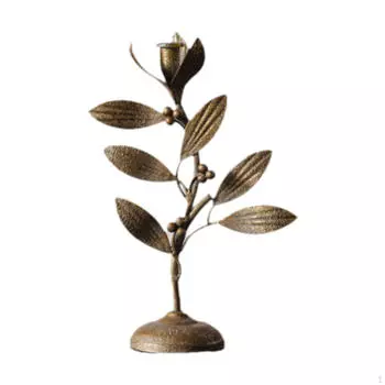 Рождественский подсвечник в виде цветка и растения, подставка для свечей в стиле ретро, рождественское украшение для стола Small