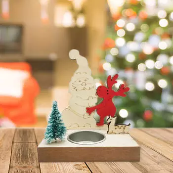 Рождественский подсвечник в виде Санта-Клауса и оленя, универсальный подсвечник для стола в фермерском доме