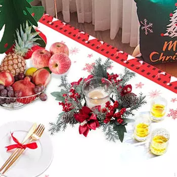 Рождественский подсвечник-венок для фермерского дома, дома, праздника, с красным цветком Red Flower