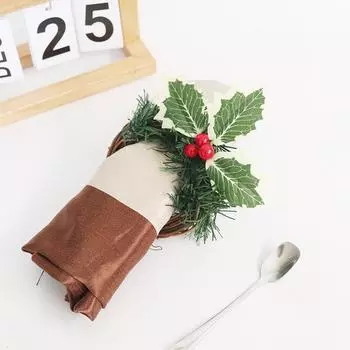 Рождественский подсвечник, венок, настенный, маленький цветочный венок, рождественское красное фруктовое кольцо, кольцо-свеча, имитация