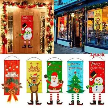 Рождественский подвесной флаг, баннер на дверь крыльца, рождественские украшения для дома, 2023, украшения, рождественские подарки, Navidad, новогодний декор 2024 1PCS