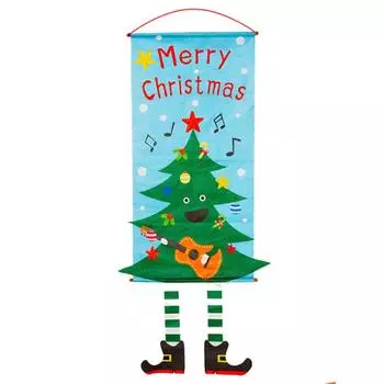 Рождественский подвесной флаг, подвесная ткань, потолочный фон, реквизит для украшения, нетканый One Size синий