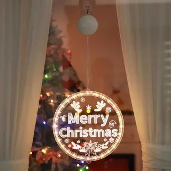 Рождественский подвесной рождественский светодиодный светильник для окна, дерево, спальня, уличный декор для вечеринки 16cm Merry Christmas золотой