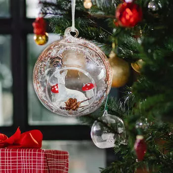 Рождественский подвесной шар, украшение, сделай сам, подарок, прозрачное стекло для отеля Style A