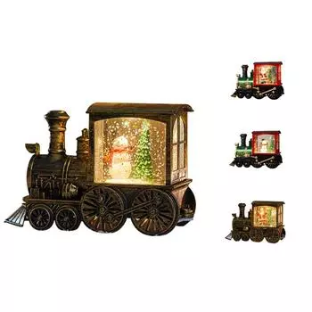 Рождественский поезд-фонарь, рождественский снеговик, поезд Санта-Клауса, водный вихревой блестящий фонарь, train lantern (red old man)