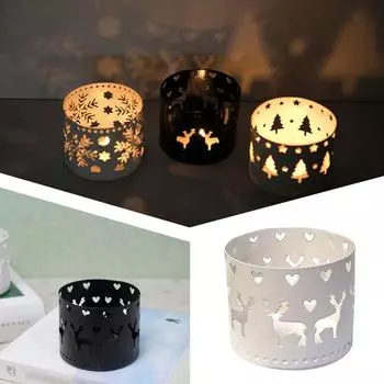 Рождественский полый подсвечник подсвечник железный полый снежинка дерево олень декор