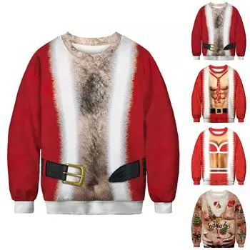 Рождественский повседневный свитер с круглым воротником, весна и осень с длинным рукавом XXL верблюд