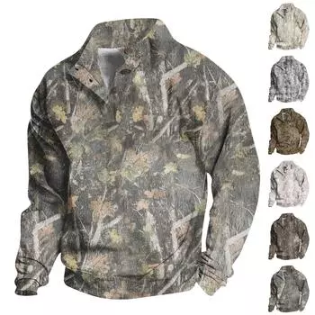 Рождественский принт, 3 пуговицы - мужская толстовка с воротником-стойкой, повседневная толстовка с капюшоном и пряжкой XXXL