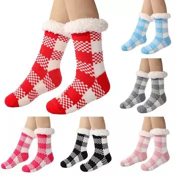 Рождественский принт Осень и зима Пол Одеяло из овечьей шерсти Холодный сон Теплые носки One Size