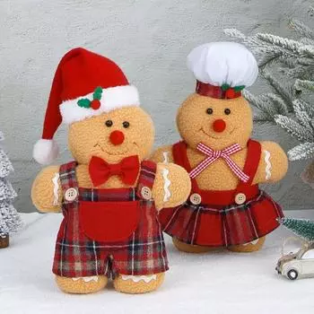 Рождественский пряничный человечек, плюшевая фигурка животного, плюшевое украшение для мальчика и девочки Men