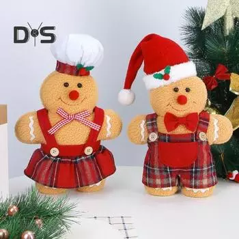 Рождественский пряничный человечек, плюшевая фигурка животного, плюшевое украшение для мальчика и девочки, для украшения рождественской елки Men