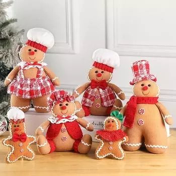 Рождественский пряничный человечек, плюшевая игрушка, подушка в виде пряничного человечка, украшения на елку в виде пряничного человечка, декор для обнимашек 17cm boy