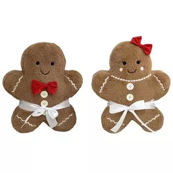 Рождественский пряничный человечек, плюшевая кукла, рождественская мягкая кукла, игрушка-подушка, домашний декор, игрушка-подушка для детей, новогодний рождественский подарок B