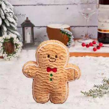 Рождественский пряничный человечек, плюшевая кулон-пряник, елочные украшения, мягкая игрушка-кукла для украшения домашней вечеринки на елке A