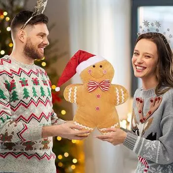 Рождественский пряничный человечек, плюшевая плюшевая подушка для диванной подушки Womens