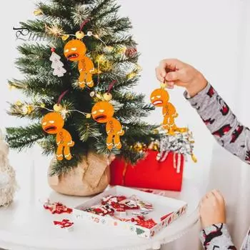 Рождественский пряничный человечек, украшение из дерева, сломанная нога, пряничный человечек, кулон, рождественская елка, украшения для вечеринок A
