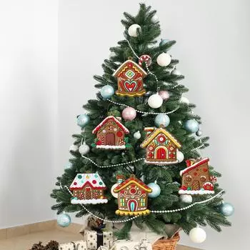 Рождественский пряничный домик, кулон, рождественские украшения 2024 года для дома, елка, Рождественское украшение, Навидад, Натал, новогодний подарок 2025 года as picture