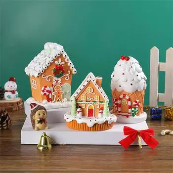 Рождественский пряничный домик, настольная смоляная рождественская елка, домик, праздничная атмосфера, украшение, иглу One Size