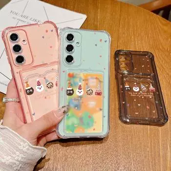 Рождественский пряничный принт Прозрачный чехол для Samsung S24 FE S23 S22 Ultra A16 A55 A15 A35 A54 A34 Мягкий силиконовый противоударный тонкий чехол для телефона Samsung S24 серый