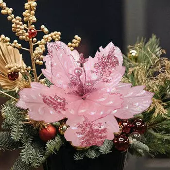Рождественский пуансеттия пик искусственный шелковый цветок домашний декор искусственный для года кладбище
