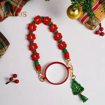 Рождественский ремешок для ручки бутылки с водой 16-40 унций, силиконовое кольцо безопасности для стакана, держатель для цветов ручной работы, подвеска на шнурке, аксессуары для чашки A