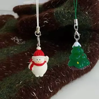 Рождественский ремешок для телефона, мультяшный Санта-Клаус, снеговик, лось, рождественская елка, цепочка для телефона, ремешок для мобильного телефона, брелок, рождественские подарки