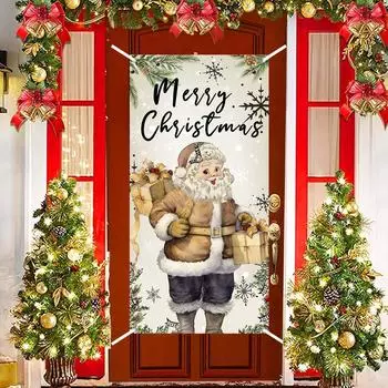 Рождественский ретро-подвесной флаг, баннер на крыльцо, рождественское украшение для дома 2024 года, рождественское украшение, подарок на Новый год 2025 года в Навидаде