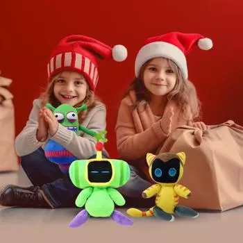 Рождественский робот, мягкие фигурки, плюшевые куклы для мальчиков и девочек, фанаты игр, очаровательные плюшевые персонажи, популярные игровые плюшевые игрушки зелёный
