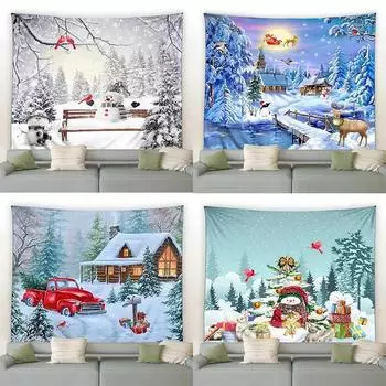 Рождественский роскошный гобелен для спальни, гостиной, домашнего рождественского украшения 100x75cm
