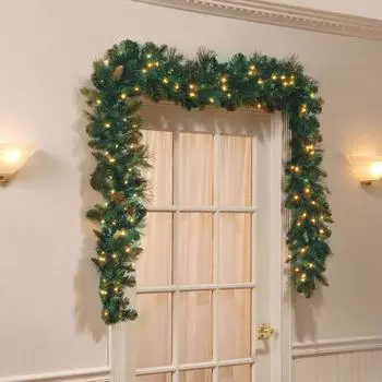 Рождественский ротанг, зашифрованное рождественское украшение из ротанга, украшение для двери из ротанга, 5,9 футов, 30 лампочек One Size зелёный