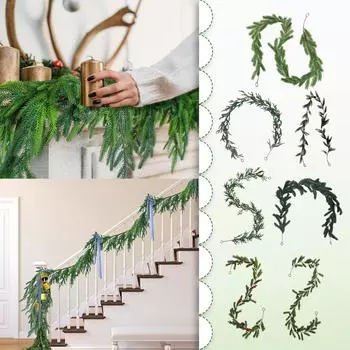 Рождественский ротанг, зашифрованные рождественские украшения из ротанга, дверные украшения из ротанга, 9 футов 50 лампочек One Size