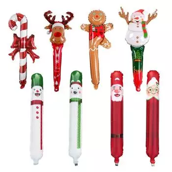 Рождественский ручной воздушный шар палочка снеговик пожилой медведь алюминиевая фольга воздушный шар фестиваль вечеринка торговый центр украшение мероприятия Five pointed star snowman