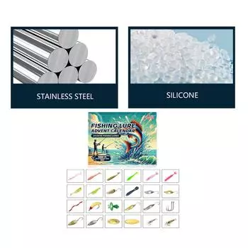 Рождественский рыболовный адвент-календарь 24-дневный рыболовный адвент-календарь Charm для празднования праздников