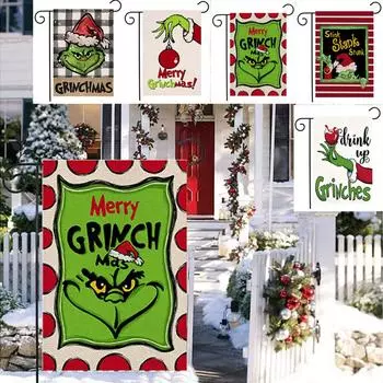 Рождественский садовый флаг 1218 дюймов двухсторонний маленький вертикальный зимний деревенский фермерский дом для сезонного праздничного двора One Size