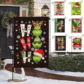 Рождественский садовый флаг с цветочным рисунком, двухсторонний вертикальный деревенский фермерский дом, двор, сезонный праздник, уличный декор, 12 18 дюймов One Size