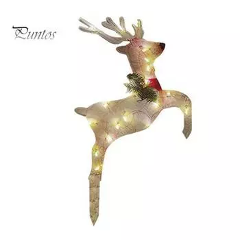 Рождественский садовый колышек с подсветкой, украшение для саней лося, акриловое украшение, светодиодный колышек, знак для двора лося для свадеб, вечеринок, газона A