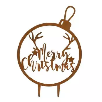 Рождественский садовый столб ржавые буквы устойчивые к погодным условиям рождественский металлический двор знак декор для газона