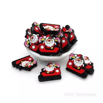 Рождественский Санта-Клаус Красный Грузовик Силиконовые Фокусные Бусины Set of 10