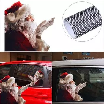 Рождественский Санта-Клаус, наклейка на отделку окон автомобиля, украшение для модификации автомобиля L Right