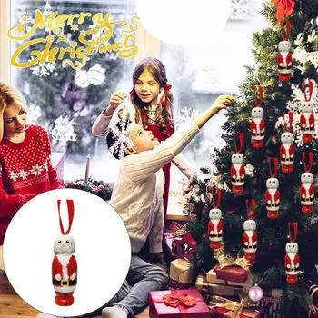 Рождественский Санта-Клаус подвесное украшение деревенский деревянный растягивающийся стоячий Санта-Клаус настольное украшение рождественская елка