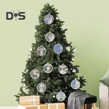 Рождественский Санта-Клаус, подвесное украшение для дома и улицы, подвесная деревянная елка, гном, эльф, снеговик, Санта, подвесное украшение, кулон B