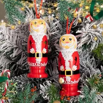 Рождественский Санта-Клаус, подвесное украшение со светом и звуком, мультяшный Санта-Клаус, снеговик, подвесное украшение, рождественская елка, праздничный подарок B