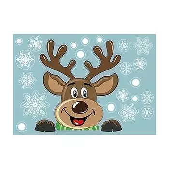 Рождественский Санта Лось оконное стекло наклейка Рождественская оконная решетка статическая наклейка наклейка декор