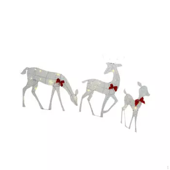 Рождественский семейный набор из 3 предметов с оленями, световое украшение для улицы, декор в виде оленя